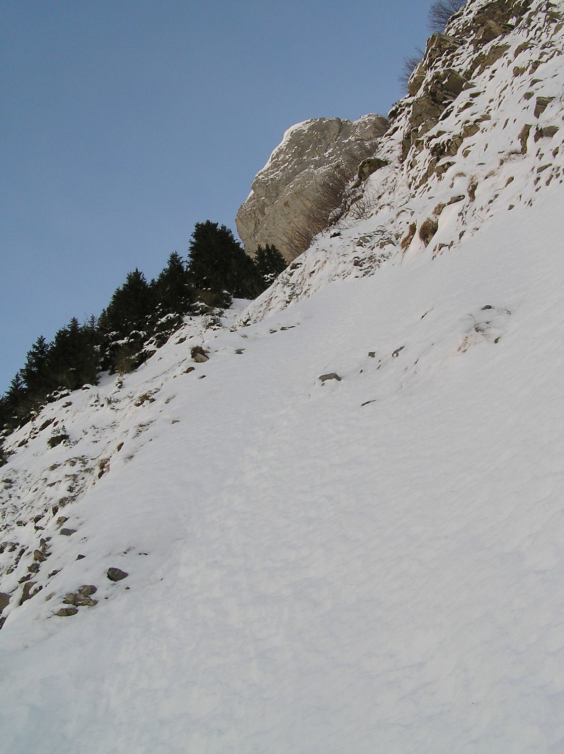 Pas beaucoup de neige au départ