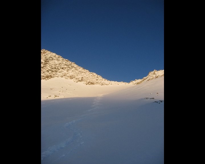 Descente en fin de journée du Lagginjoch