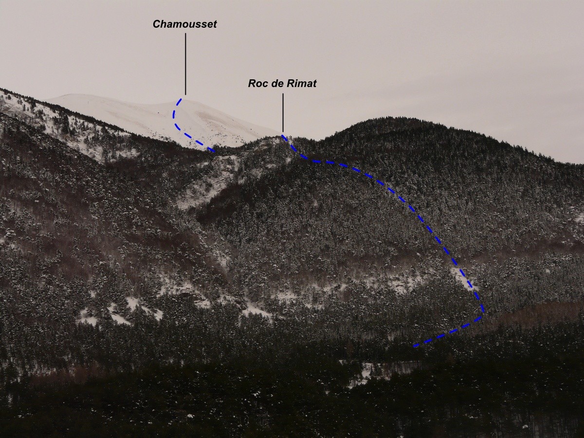 Variante forestière de la face W de Chamousset (itinéraire à ski)