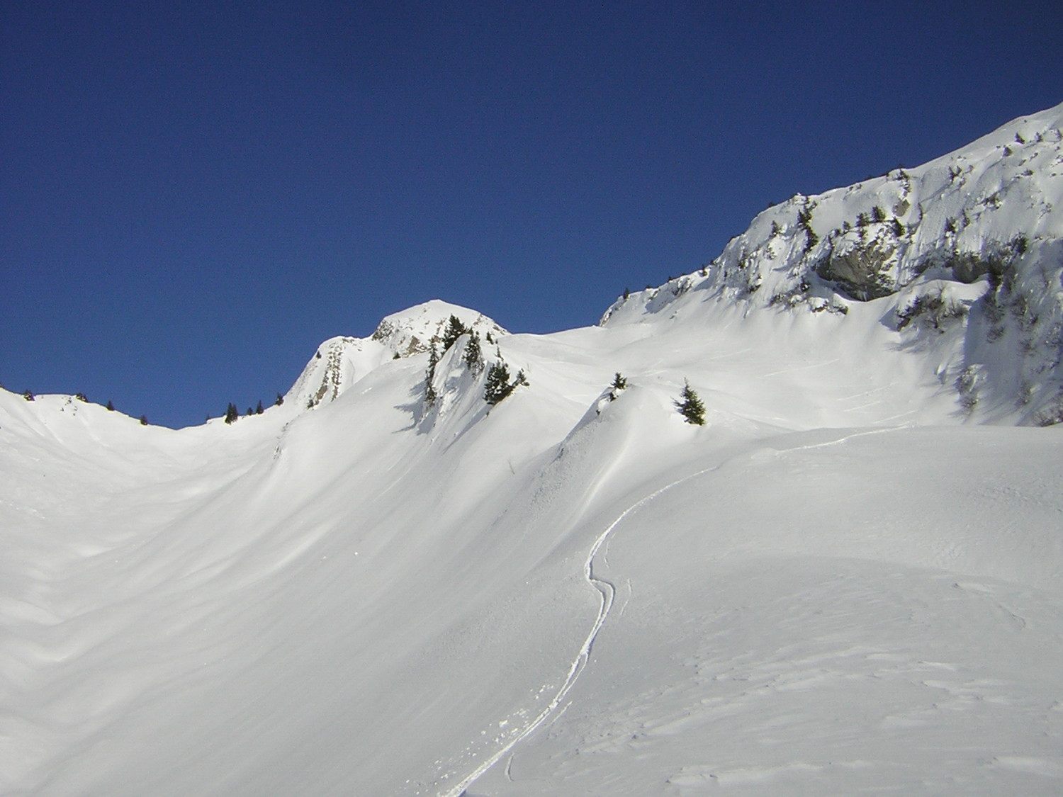 Pointe de l'Oulettaz au fond du vallon