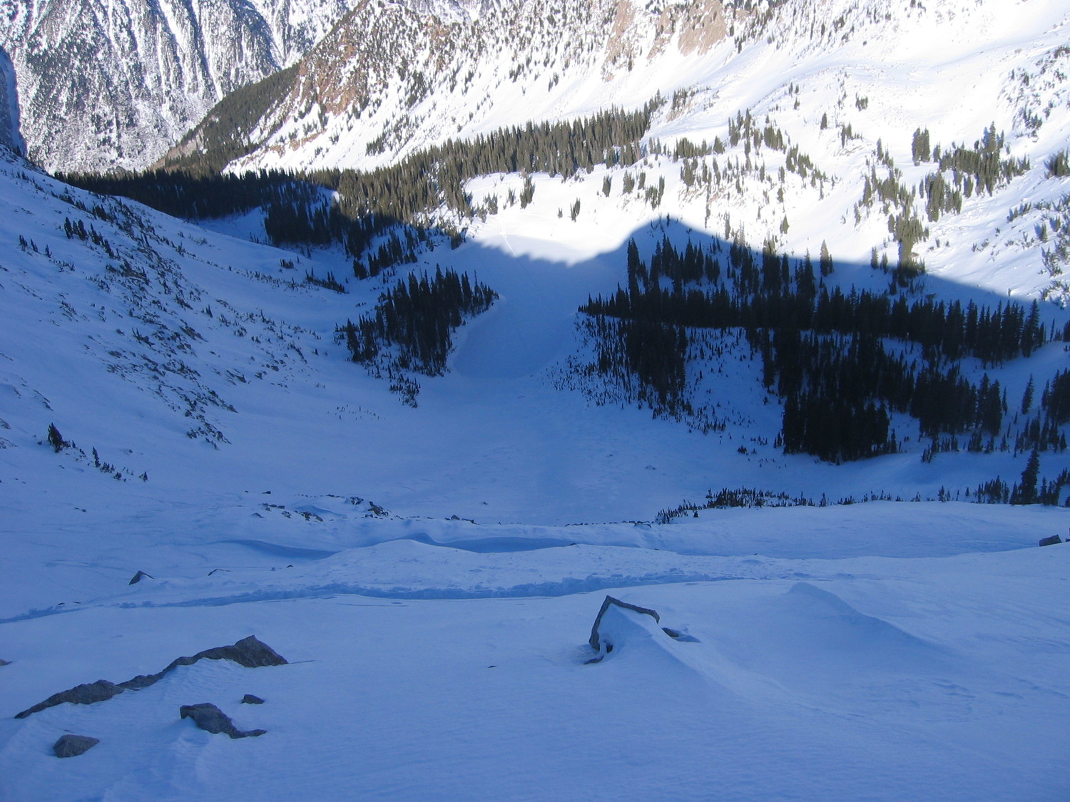 Discesa fino al Red Pine lake