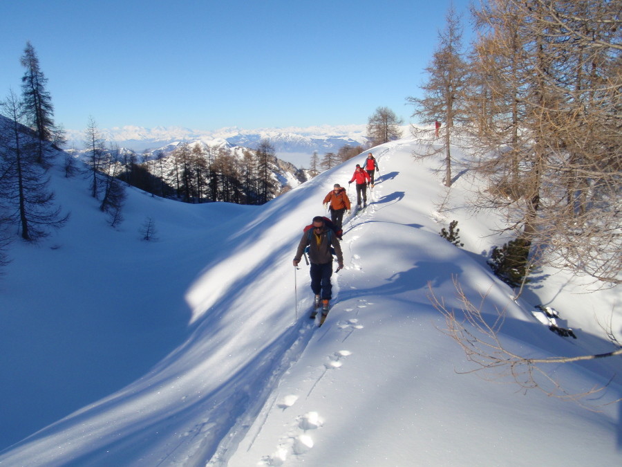in salita dopo il rifugio