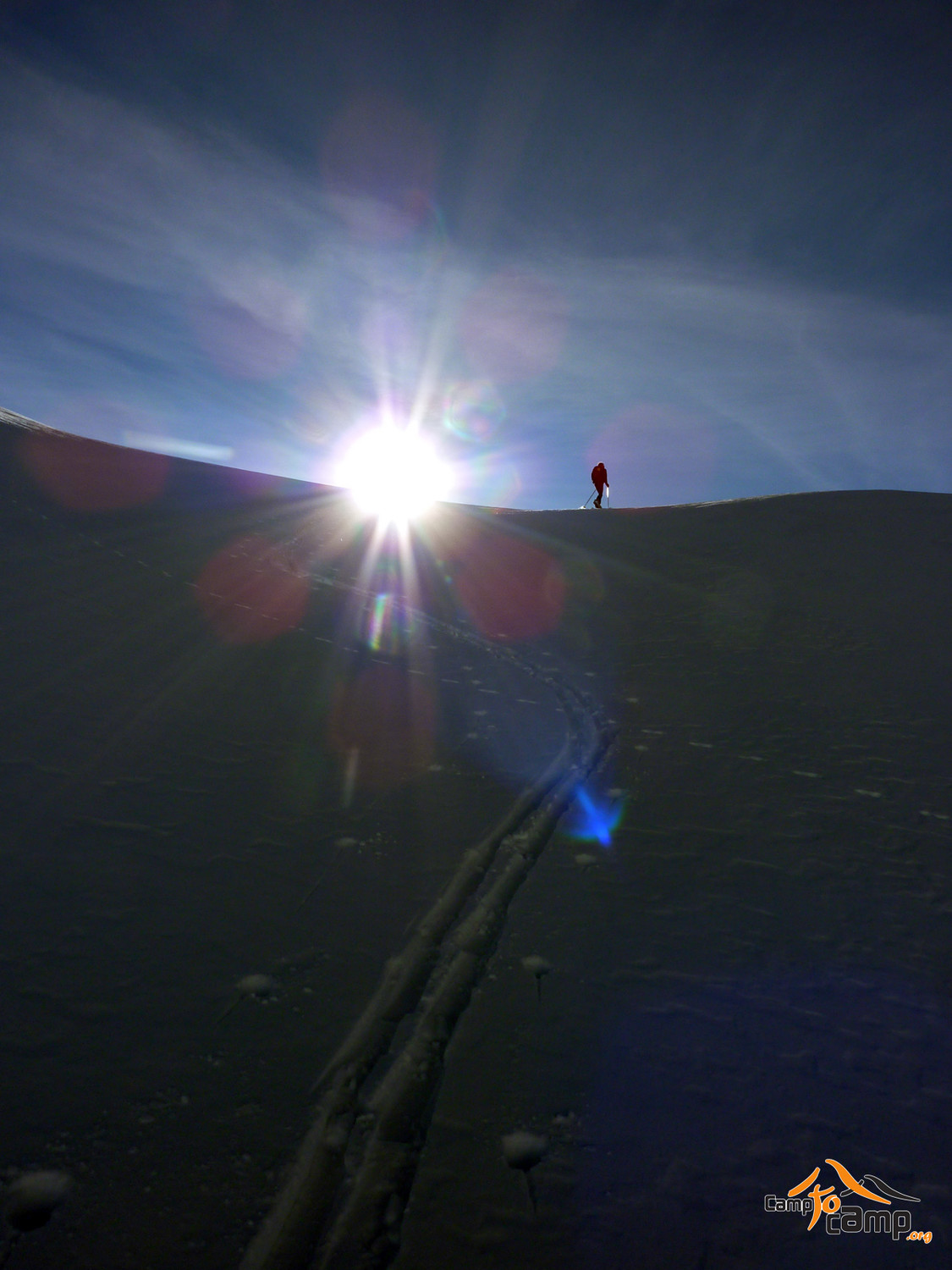 Ice on snow in sun