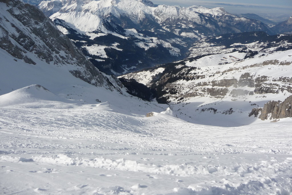 Vue sur la descente depuis le sommet