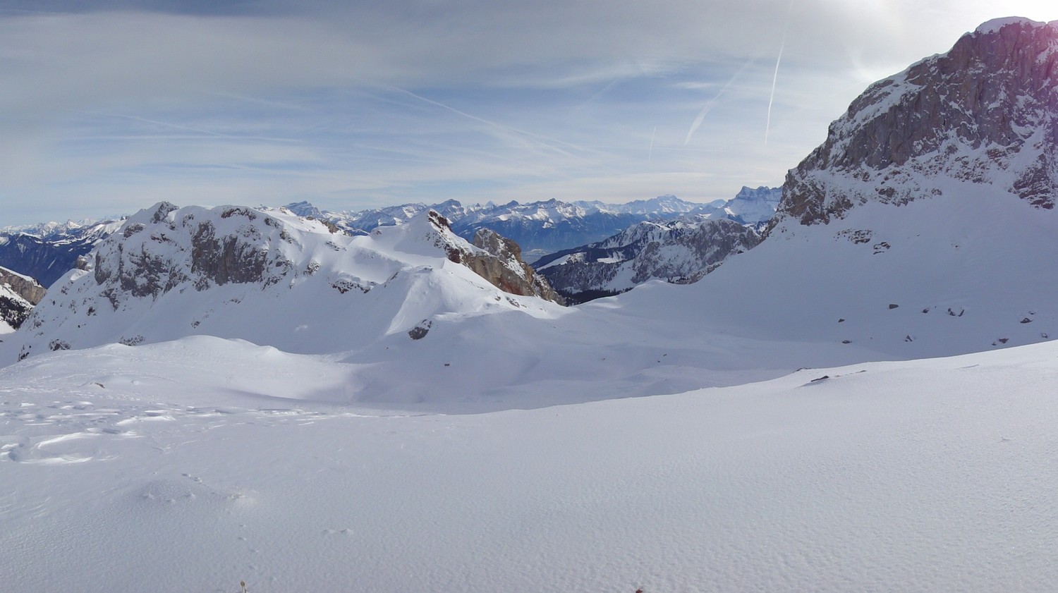 Col de Chaudin vu de la Chaux du Milieu
