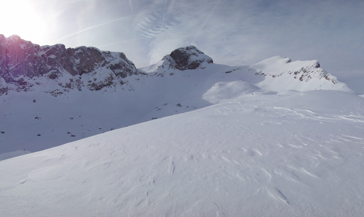 Cornettes de Bise vues de la Chaux du Milieu
