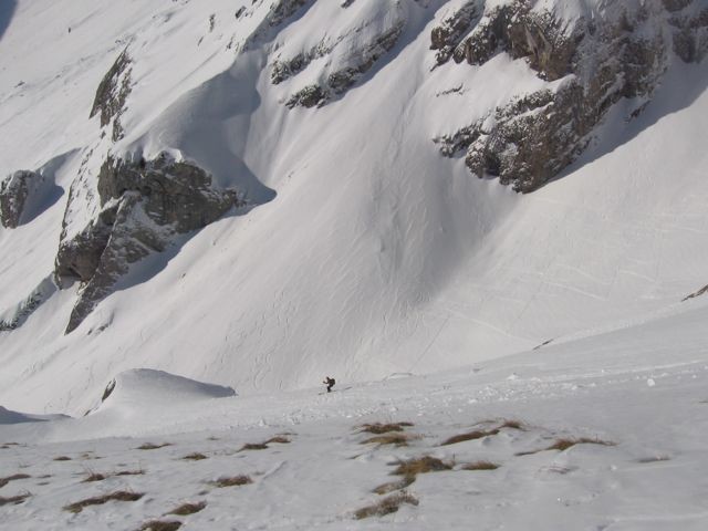 Au-dessus de la traversée, à la descente