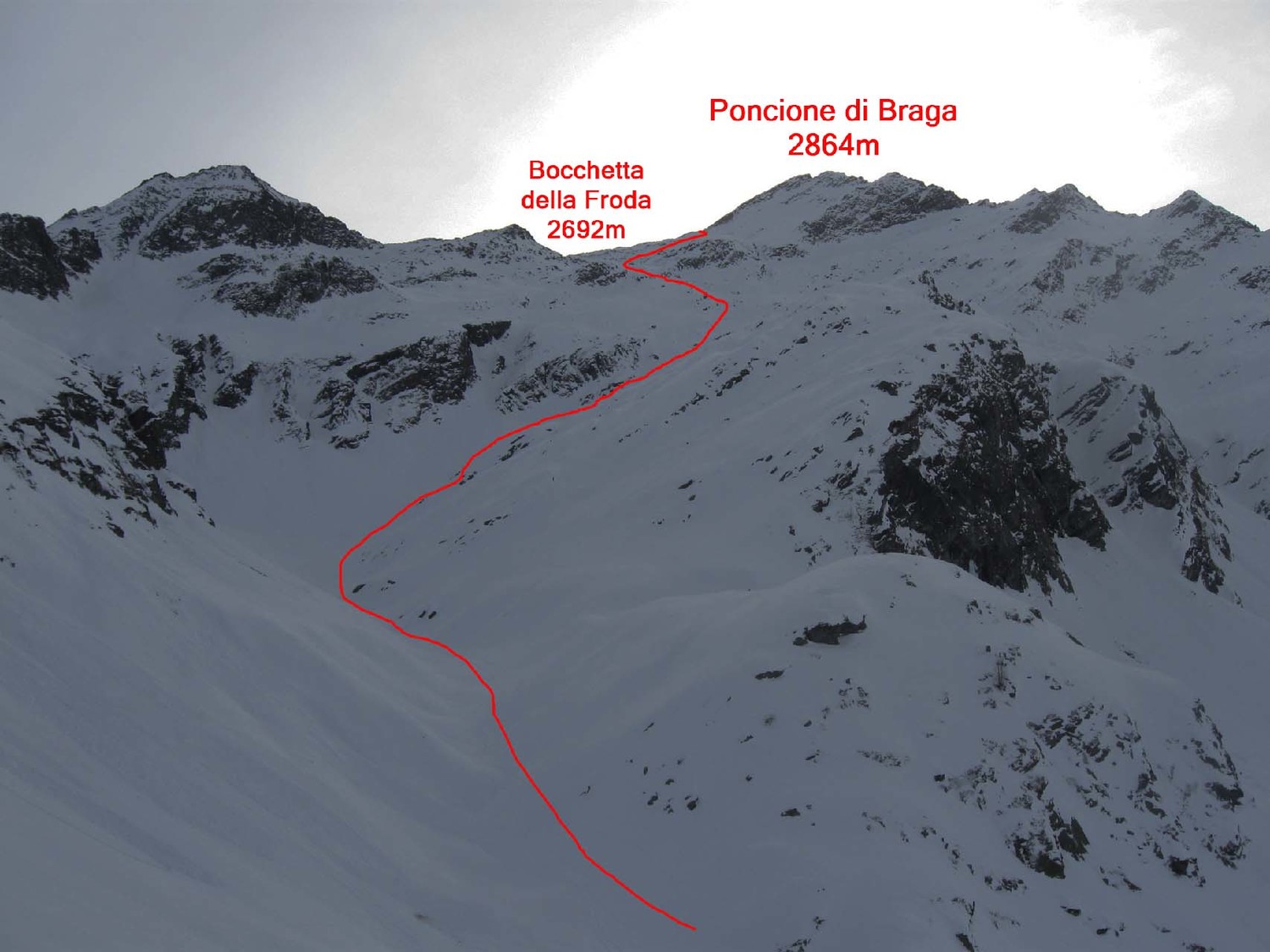 discesa NW Poncione di Braga