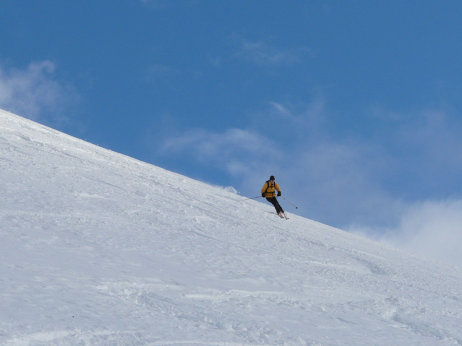 Sur la partie haute, bonnes conditions pour la descente