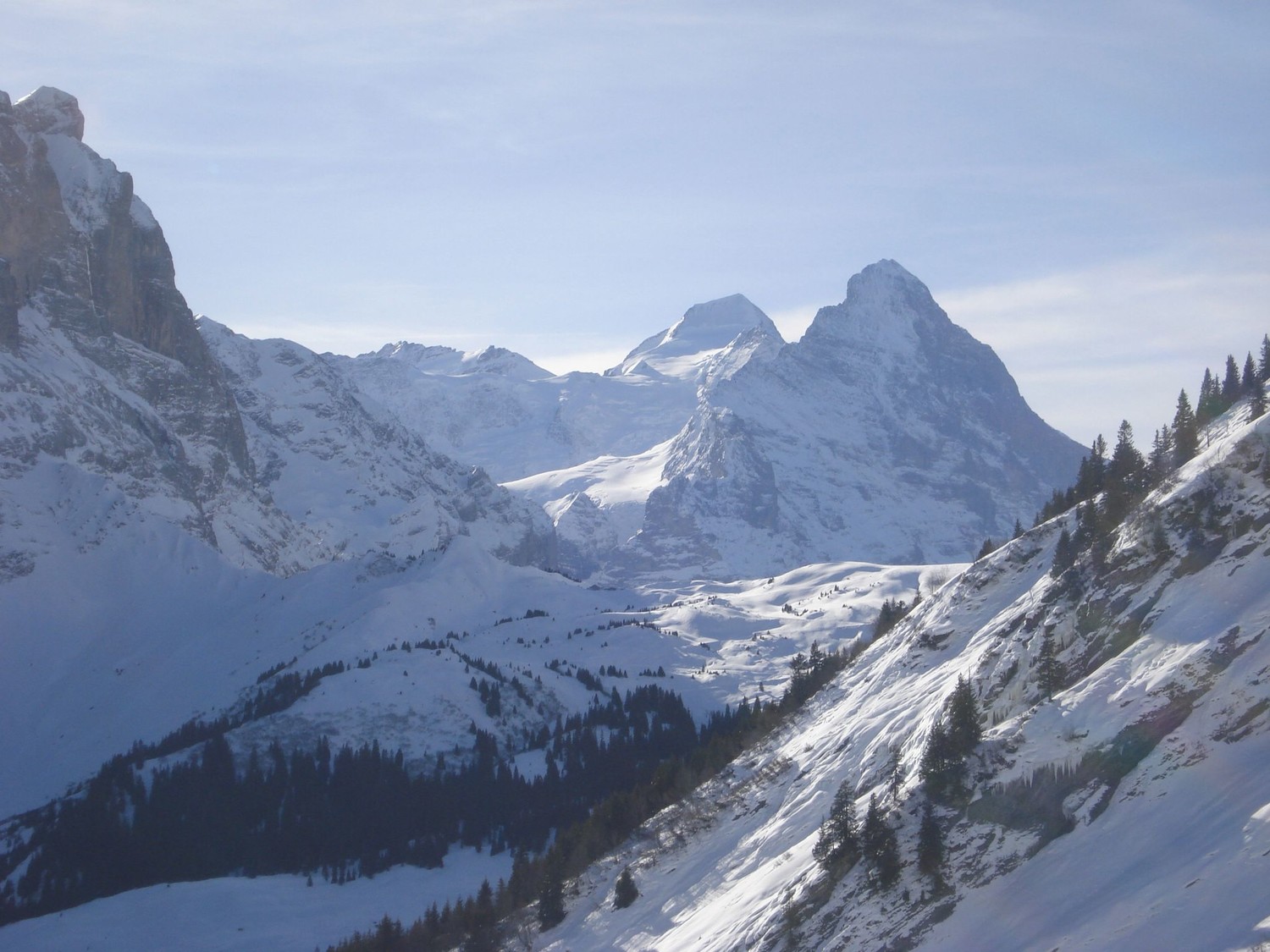 Grosse Scheidegg (1962m) sur fond de Mönsch et d'Eiger