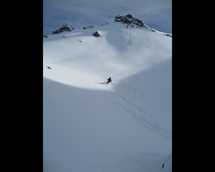 Descente du glacier d'Orchéra