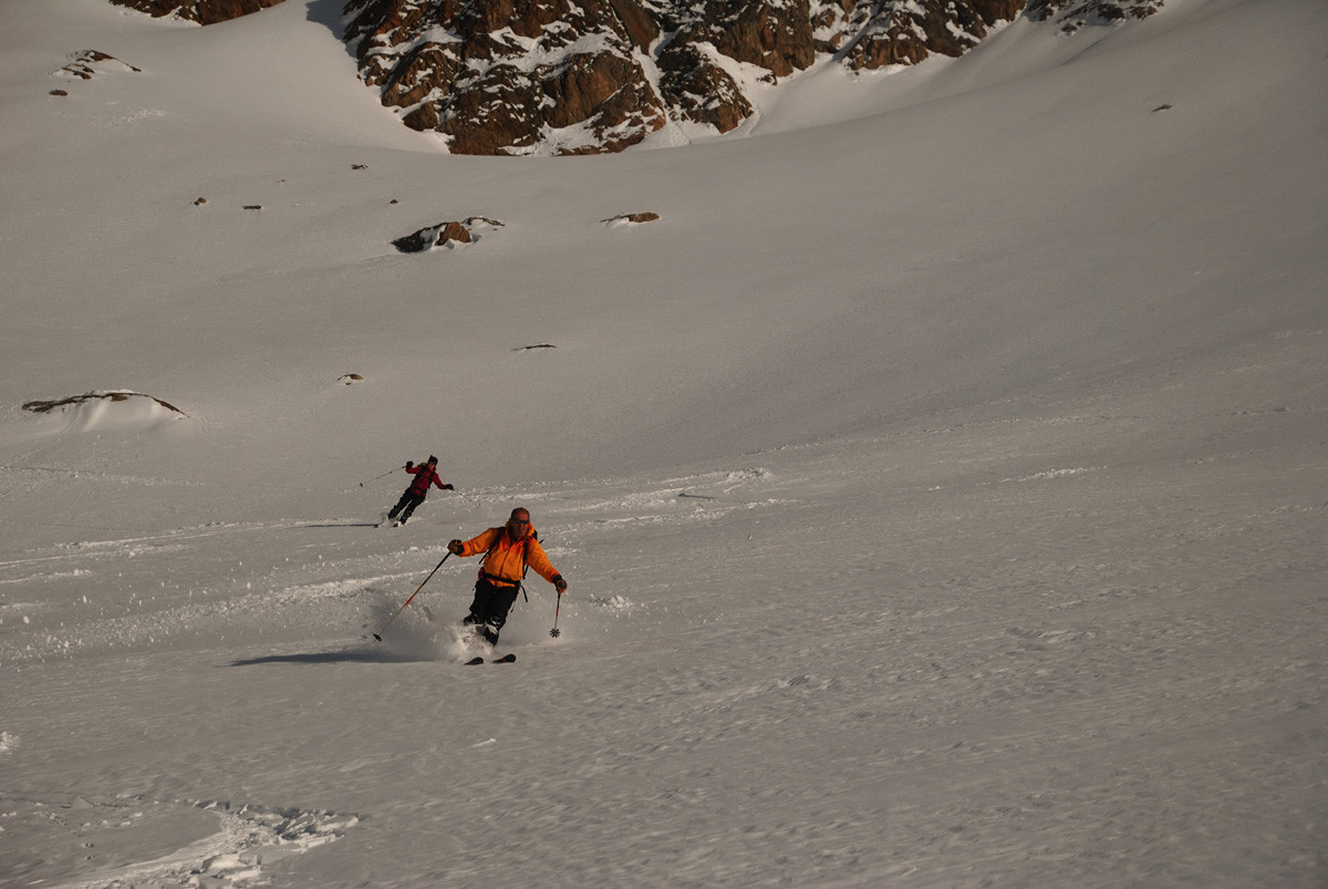 Daniel sur le glacier du Rossfirn à la descente du Zwächten (Uri - Suisse Centrale)