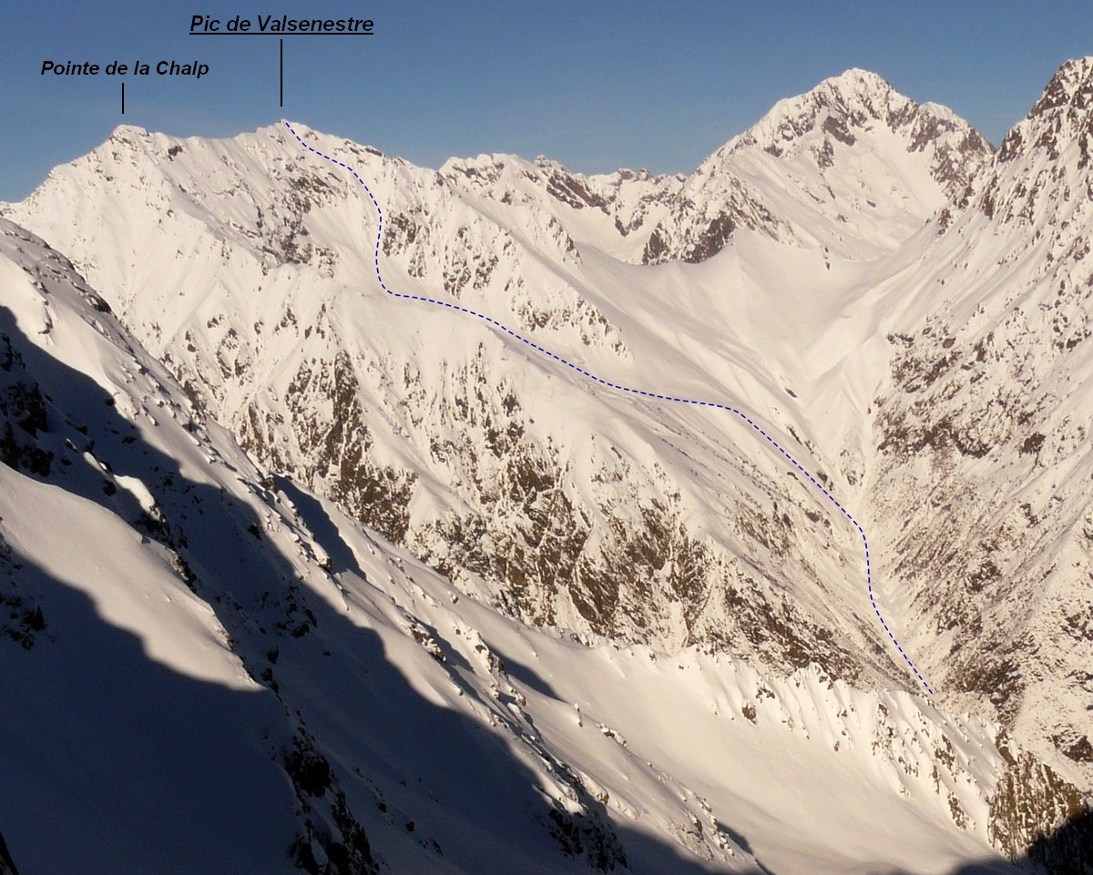 Pic de Valsenestre - par la combe de la Laisse (itinéraire à ski)