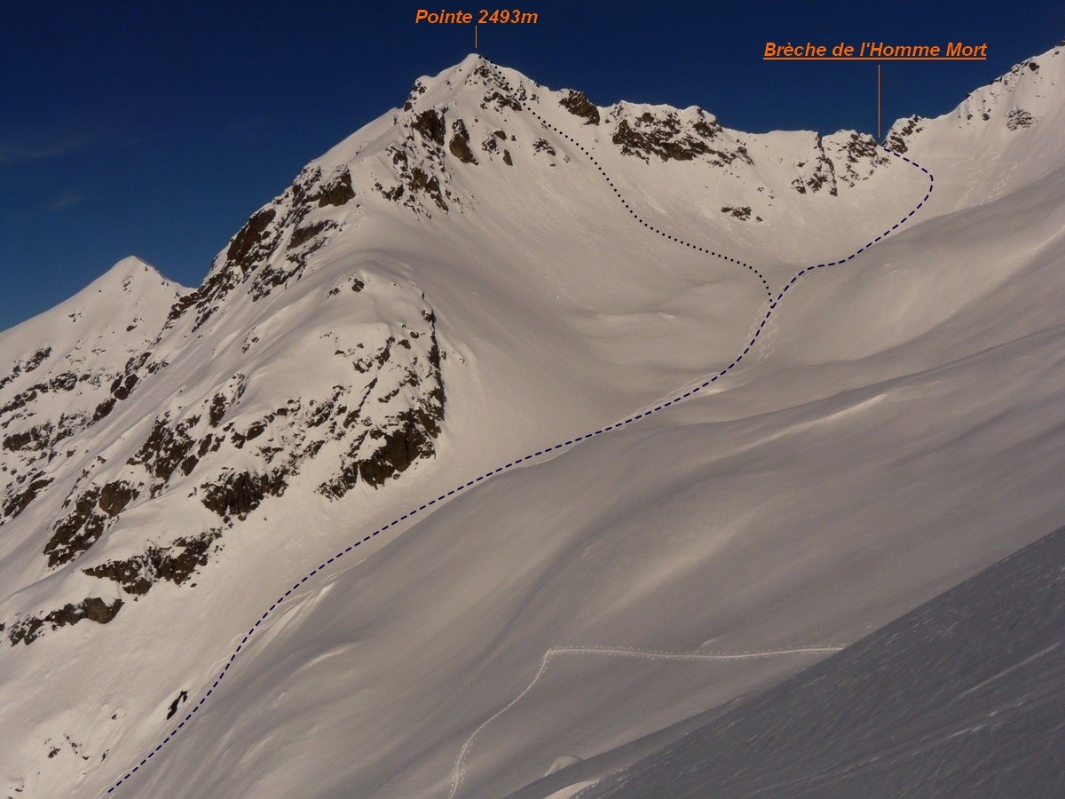 Brèche de l'Homme Mort - Versant S (itinéraire à ski)