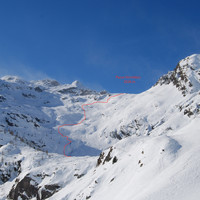 Il versante E del Passo Verrobbio 2026 m visto dalla Casera di Cul 1714 m