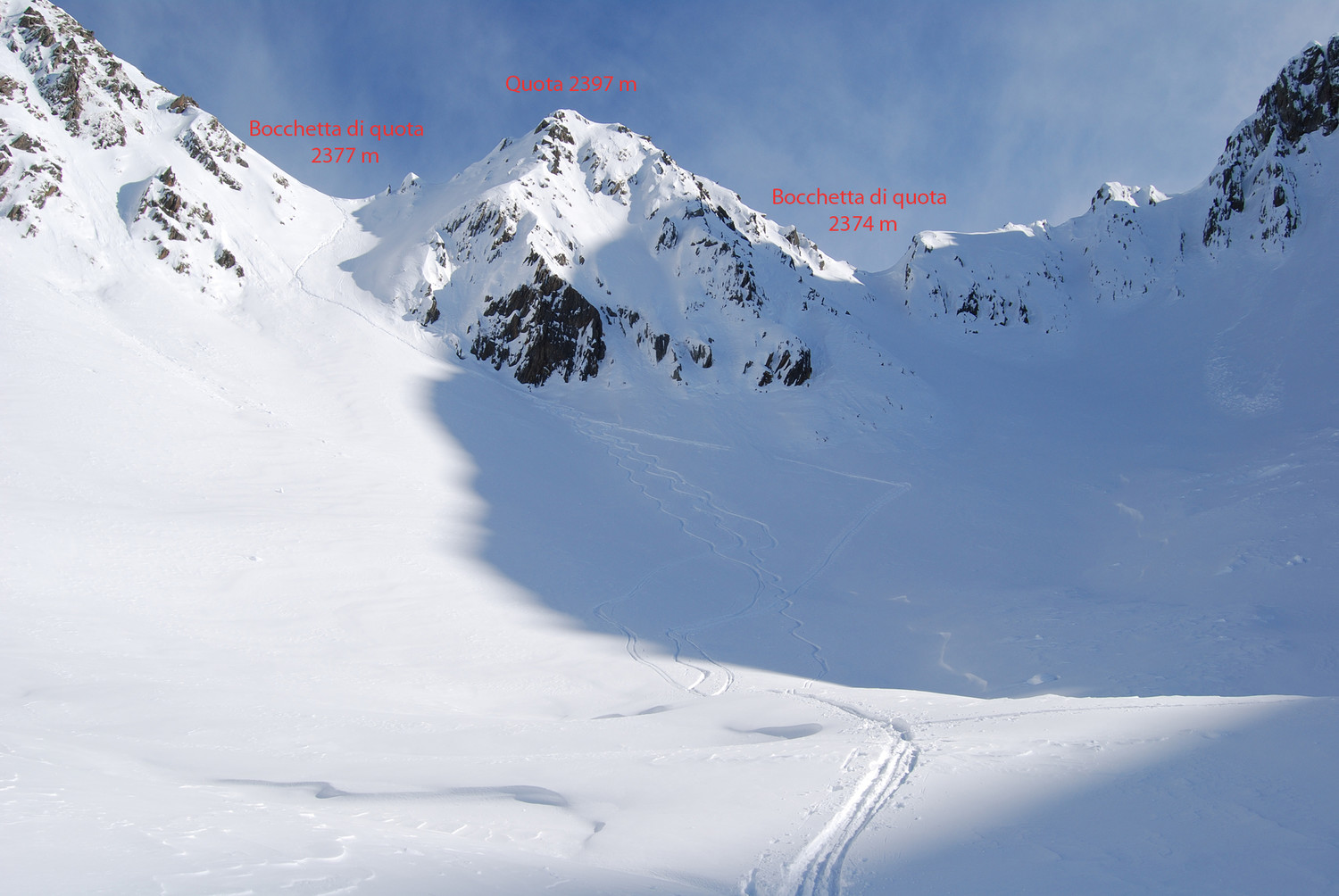 Le 2 bocchette in cima alla Valle di Cuminello.