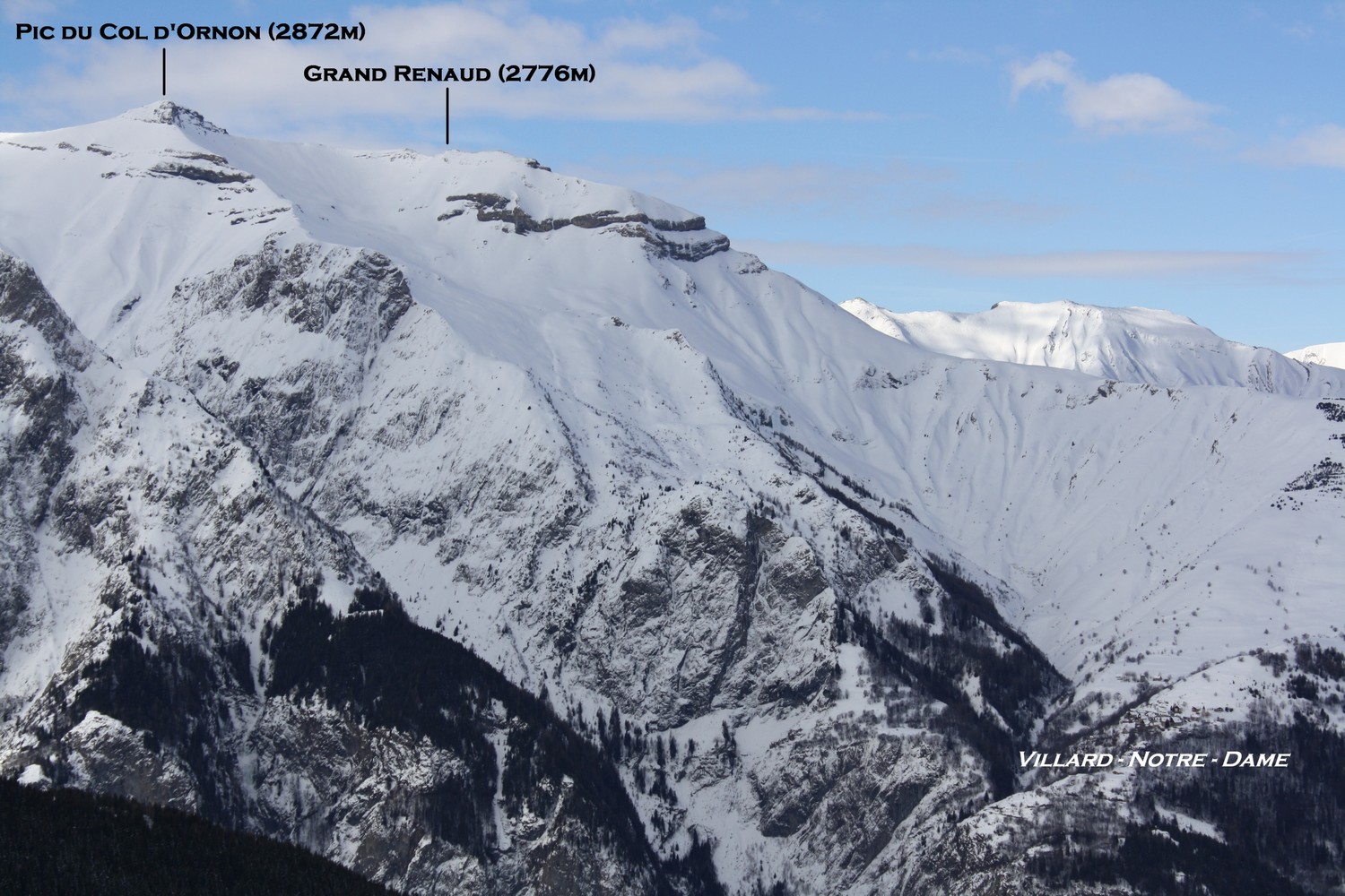 Grand Renaud et Pic du Col d'Ornon - départ de Villard Notre Dame