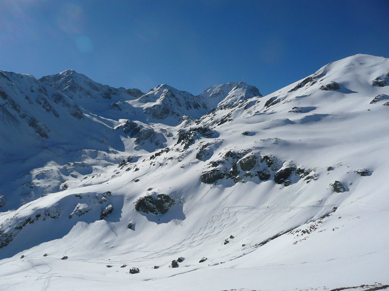 Nos traces dans le bas de la Face Est