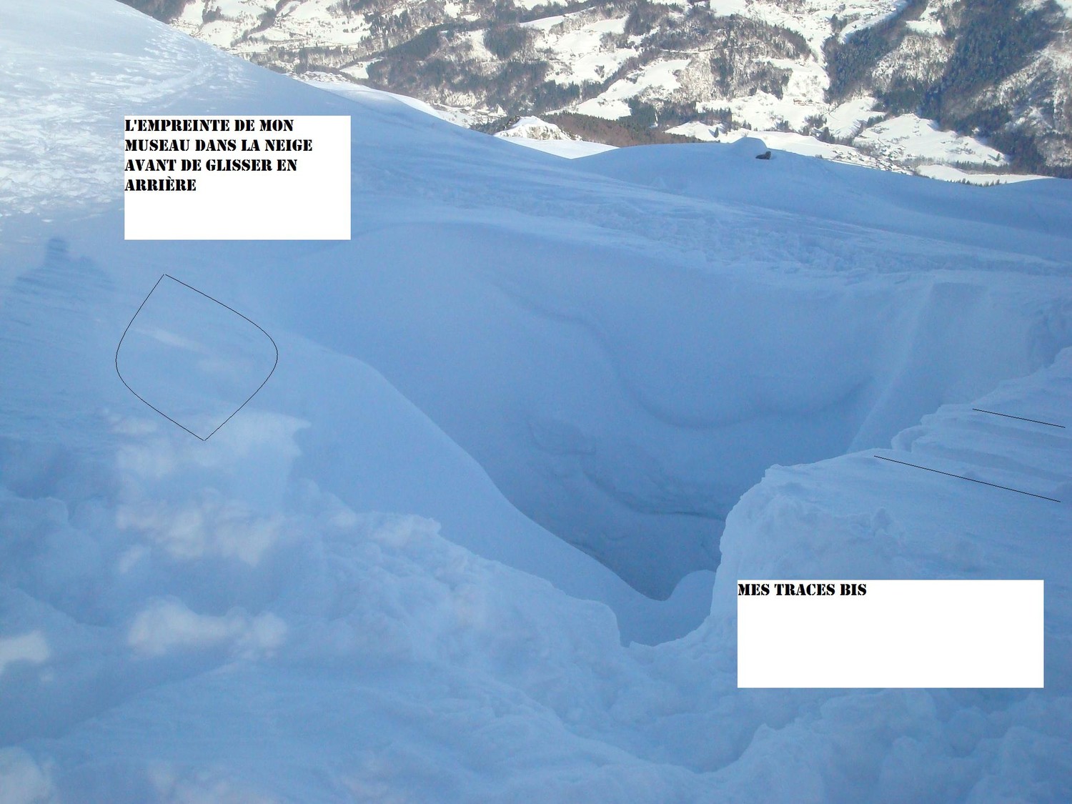 Chute en arrière dans le trou.