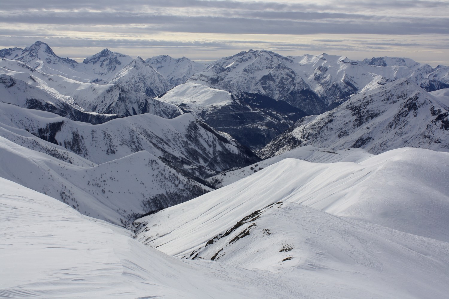 De la Tête du Vallon, vers le SW (itinéraire de montée/descente)