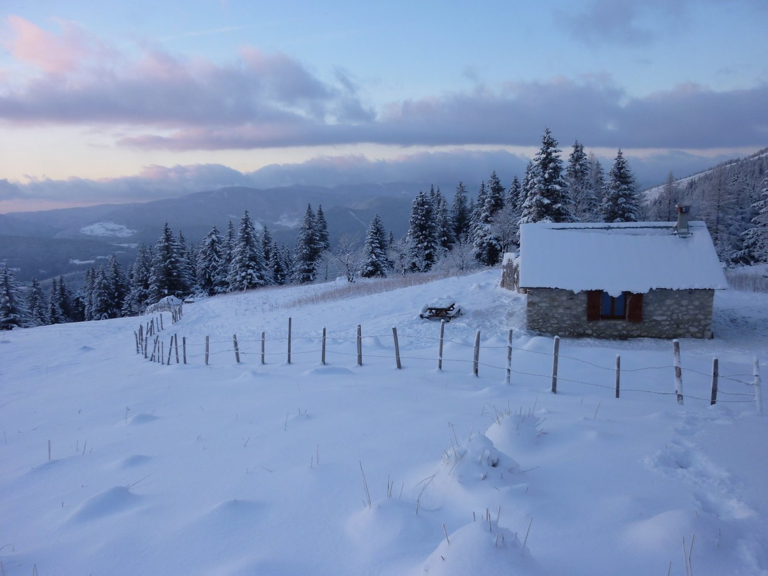Cabane de Roybon, hiver