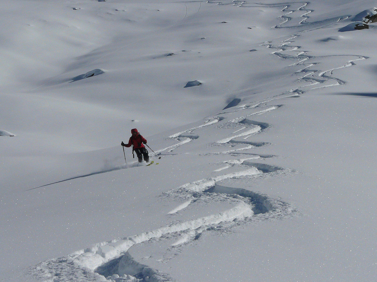 Mont Zerbion, bonnes conditions dans la combe NW vierge