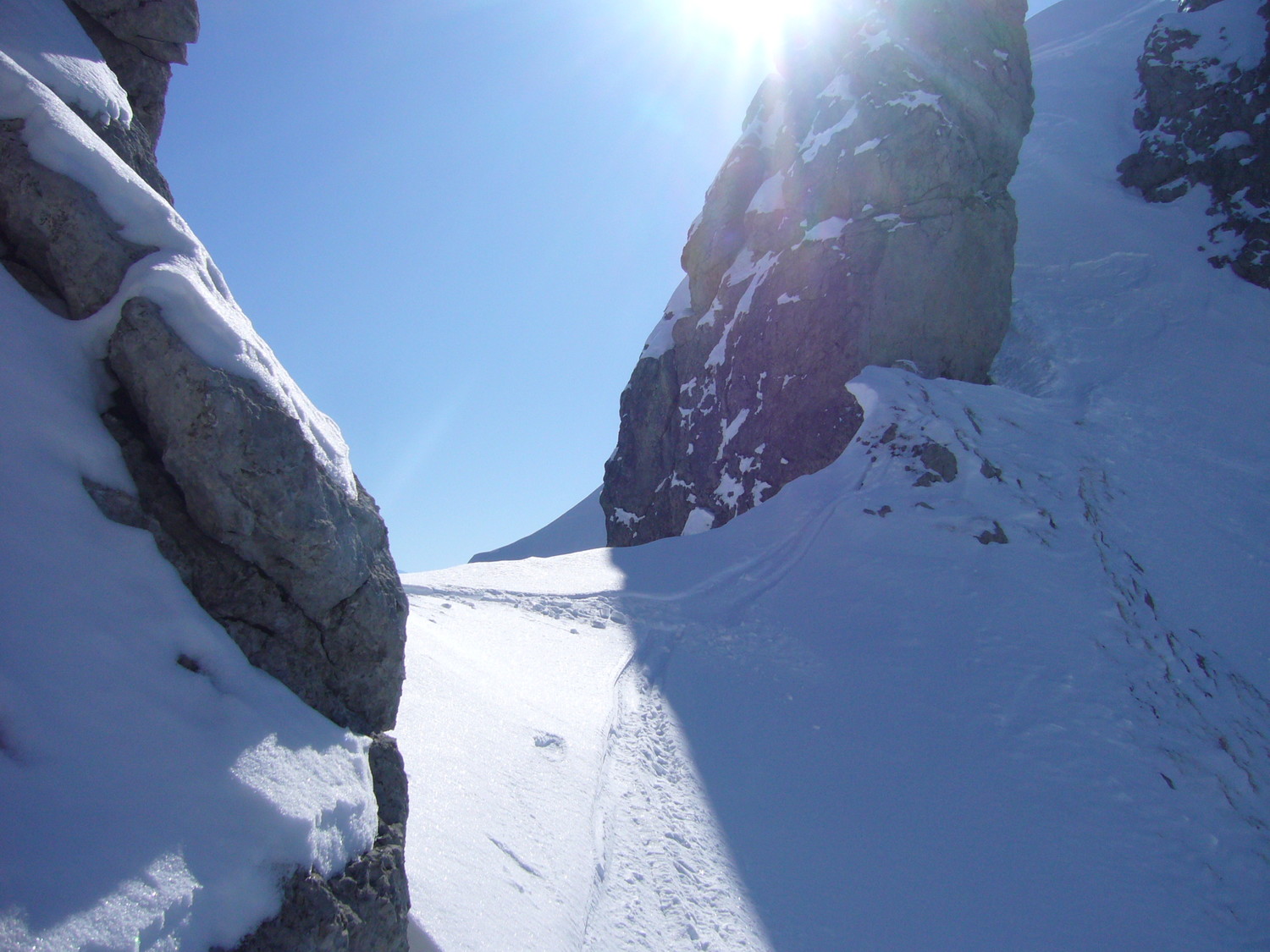 Sortie du couloir Ouest de Pététoz