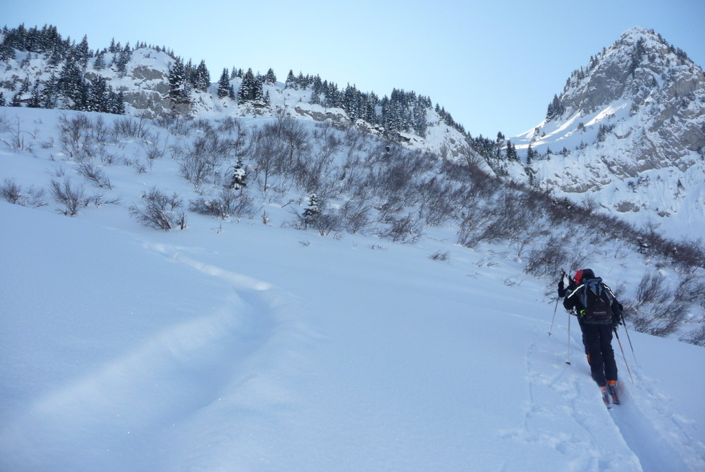 Montée et visu sur le passage délicat à 1750m