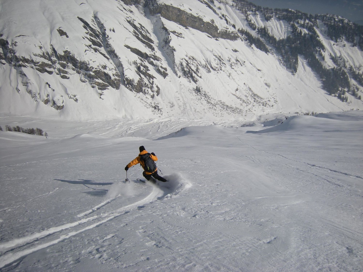 Crêta Besse. De la poudre de haut en bas.