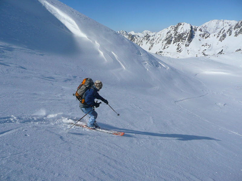 Debut de descente sous le sommet du Gourguet