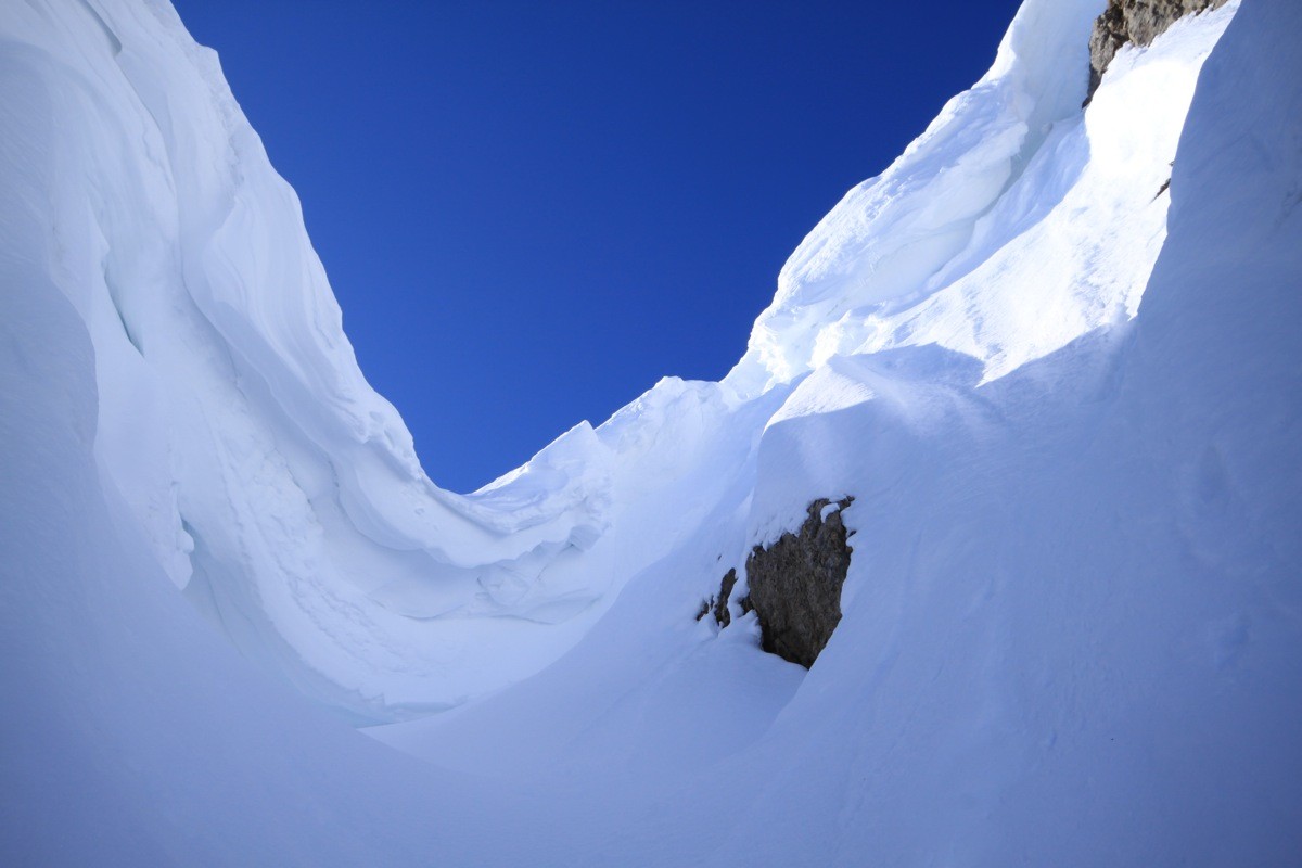 Corniche énorme en sortie du couloir de Chevenne