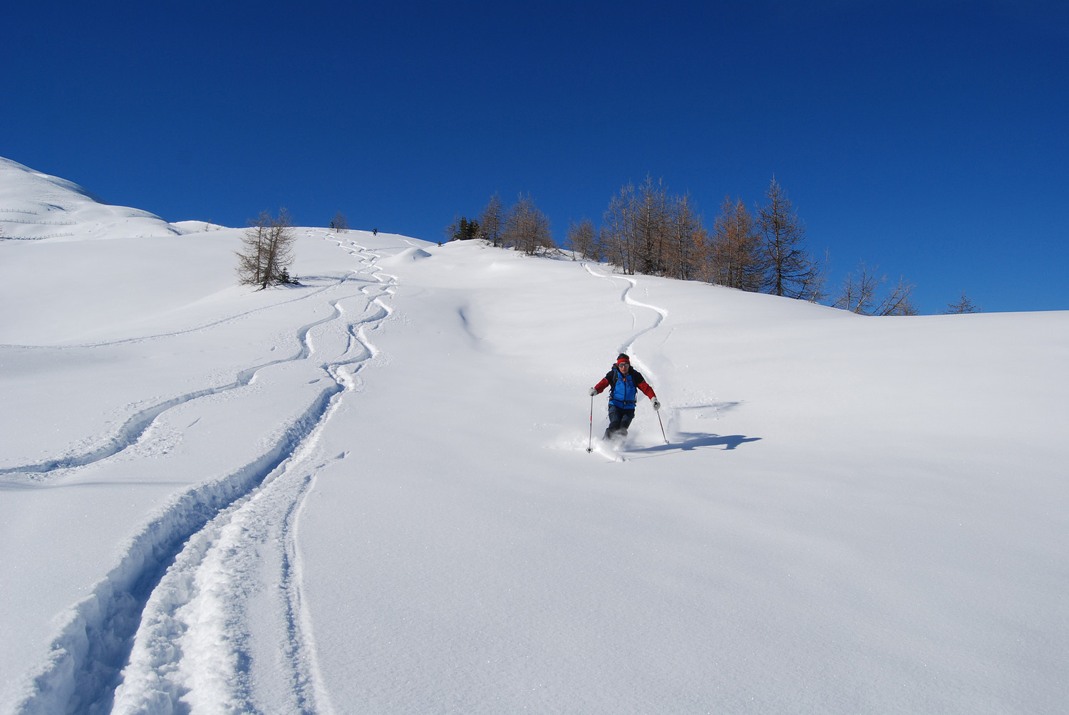 Gianluca durante la discesa dalla Cima Boai 2685 m.