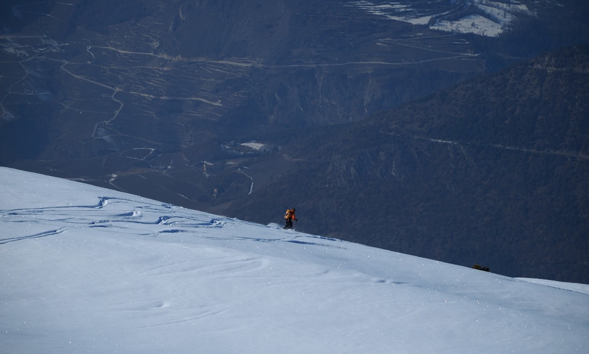 Début de la descente de la Tour de Bonvin