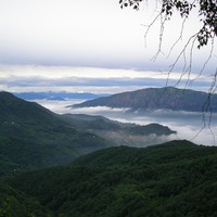 Panorama su Quarna Sotto dalla cima della falesia