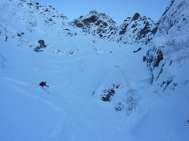 Couloir N du Nant Bruyant : évitement de la cascade