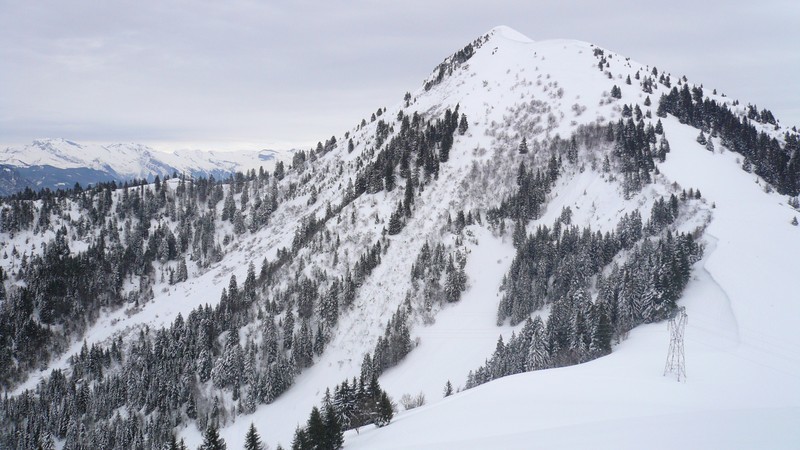 Face NW depuis la Tête de l'Ecutieux