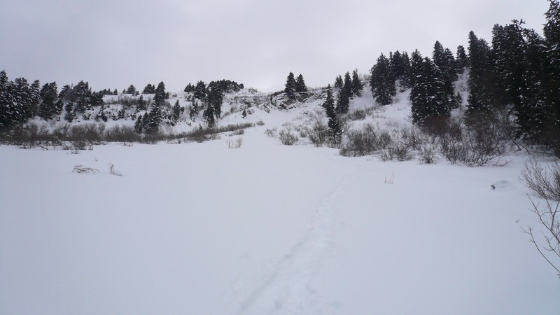 Pied de la face N, cela passe mieux en venant de la droite de la photo