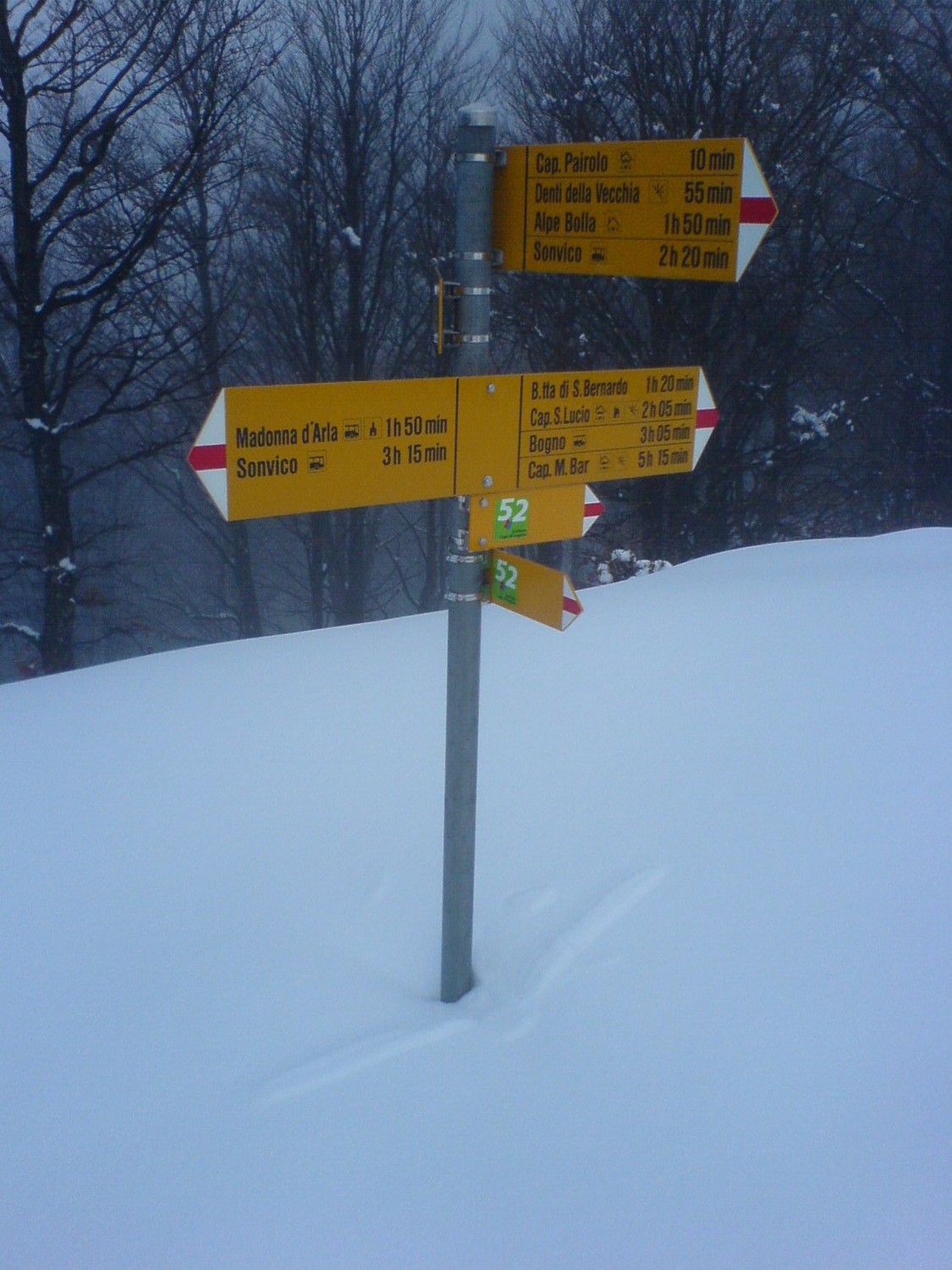 bivio per la cima dell'Oress