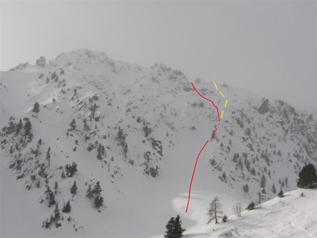 Couloir en S, face N de la crête du Muguet