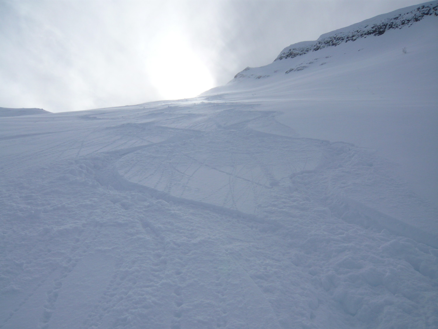 Traces dans la face nord