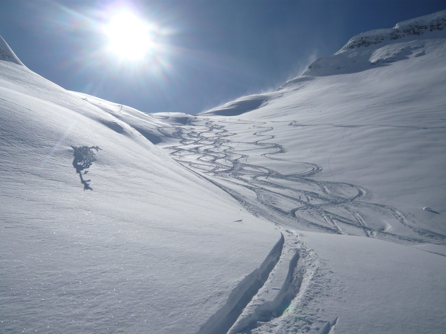 Nos traces au dessus du chalet d'Armène