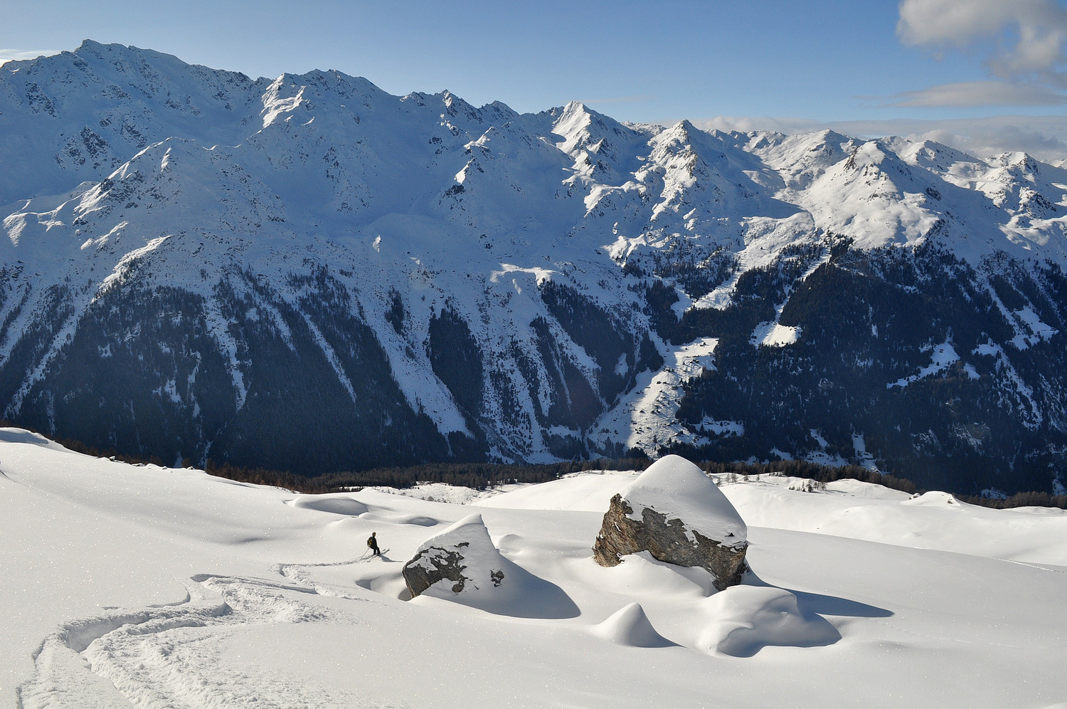 Les pentes des Ortses à la descente