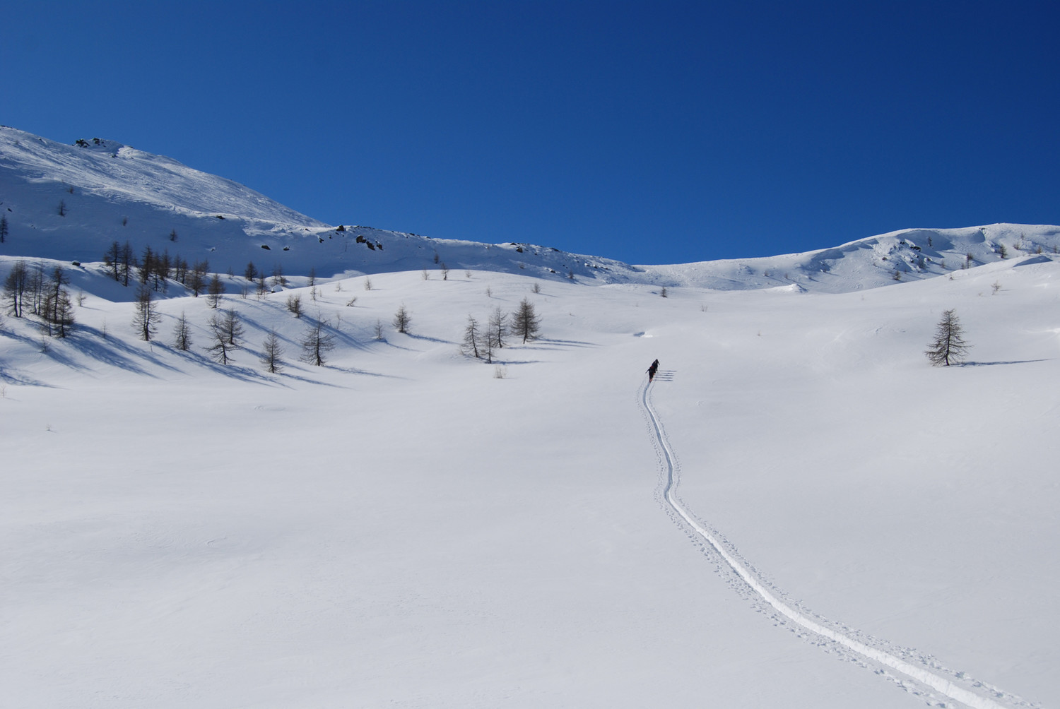 Durante la salita al Piz Cancan da quota 2200 m circa.
