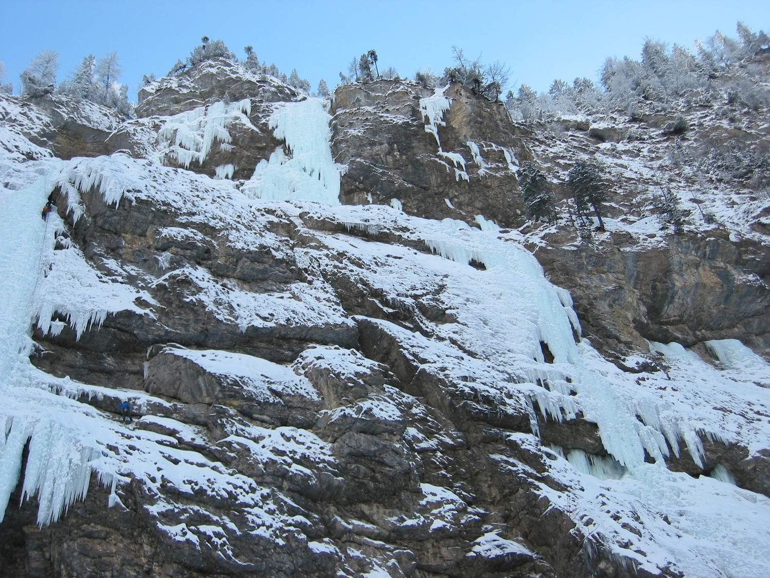 Vue d'ensemble de la voie Pingu depuis le bas.