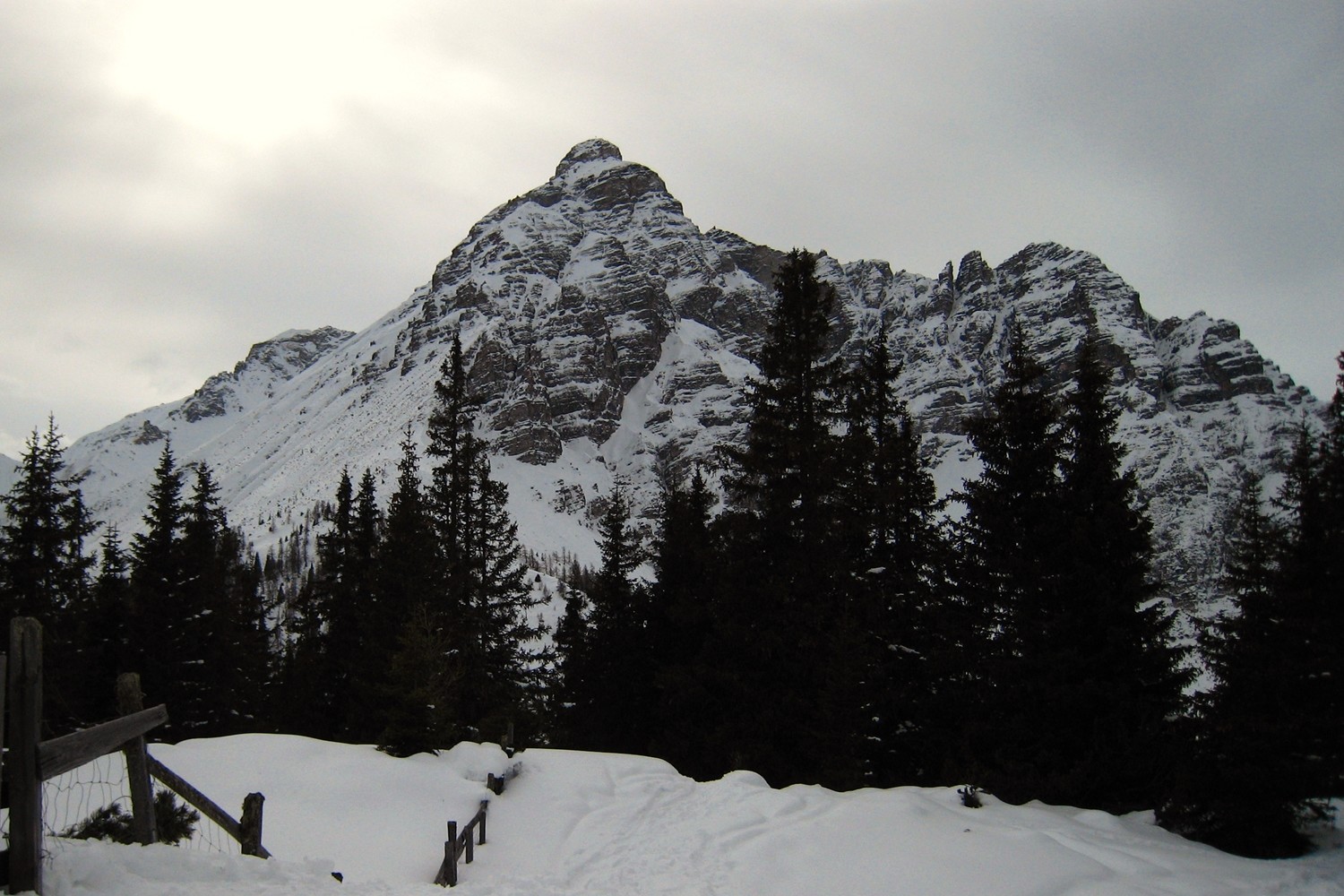 La face NE Serles (2717m) vue du Waldrasterjochl