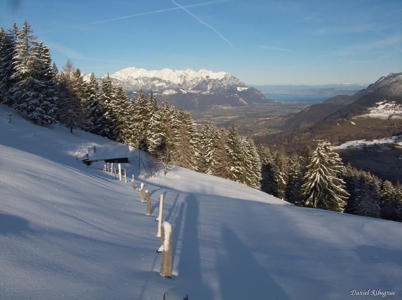 Depuis Les Colatels, vue sur le Léman et les Cornettes de Bises
