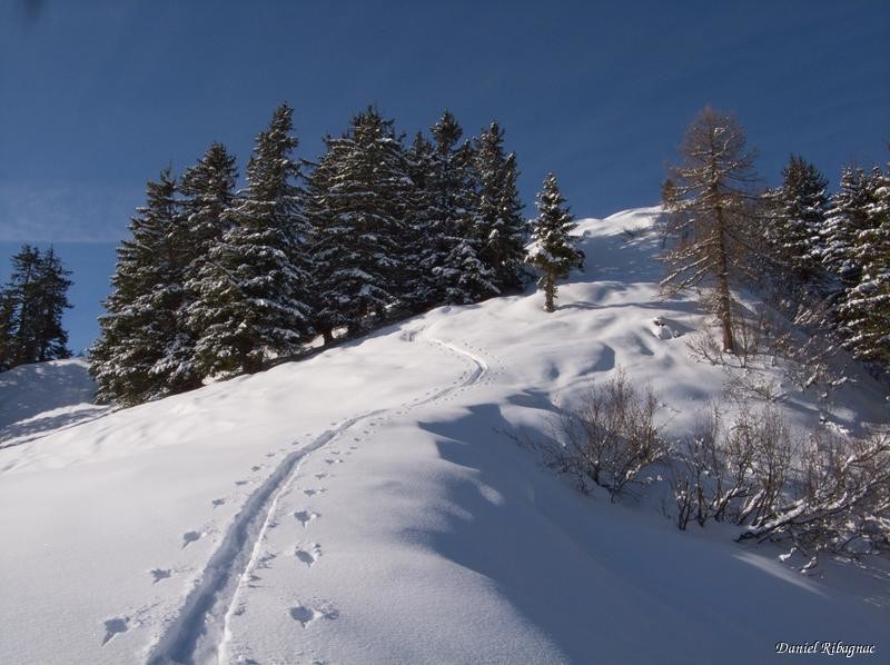 La montée finale, Gros Châtillon est en haut à droite
