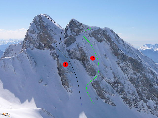 Topo : l'Etale, couloir Combaz et voie Bibollet