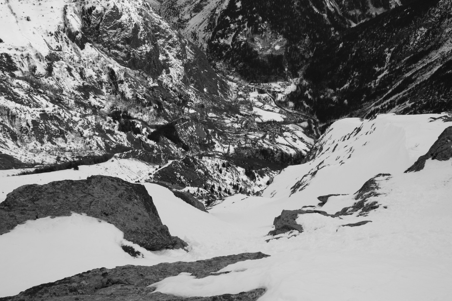 Du haut du couloir S de Pied Moutet, vers Venosc