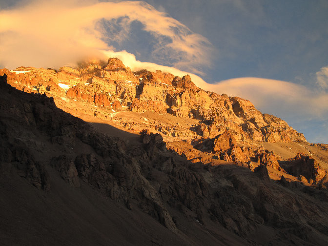 L'Aconcagua au crépuscule